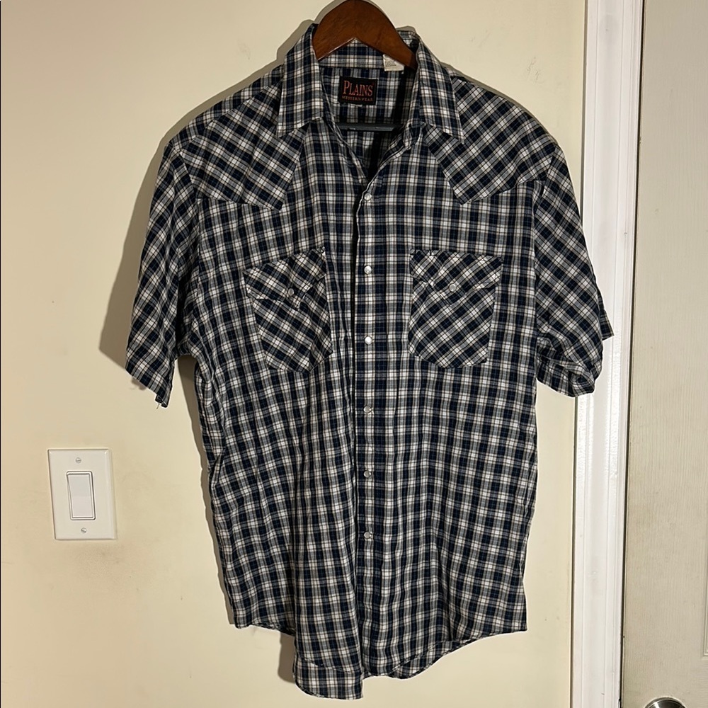 Casual Blue and White Button Down Shirt